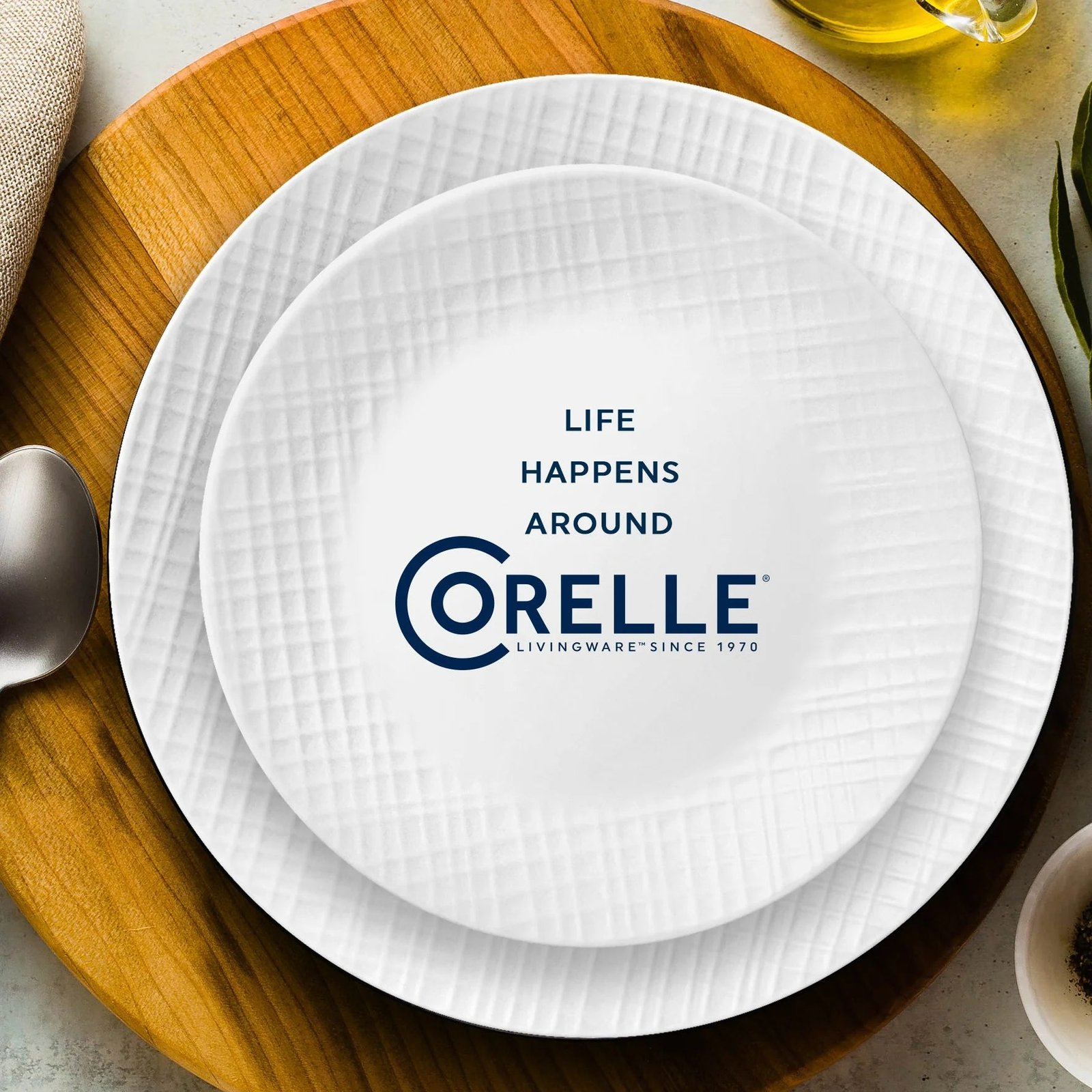 Corelle® Linen Weave 18-piece Dinnerware Set, Service for 6 - Image 2