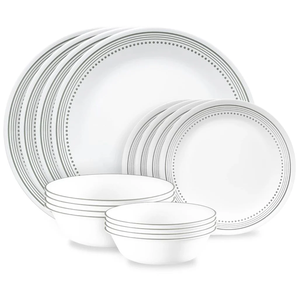 Mystic Gray 16-piece Mugless Dinnerware Set