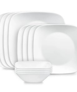Corelle® Square™ Pure White 12-piece Dinnerware Set, Service for 4