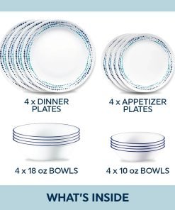 Alternative view of Corelle® Ocean Blues 16-piece Mugless Dinnerware Set, Service of 4