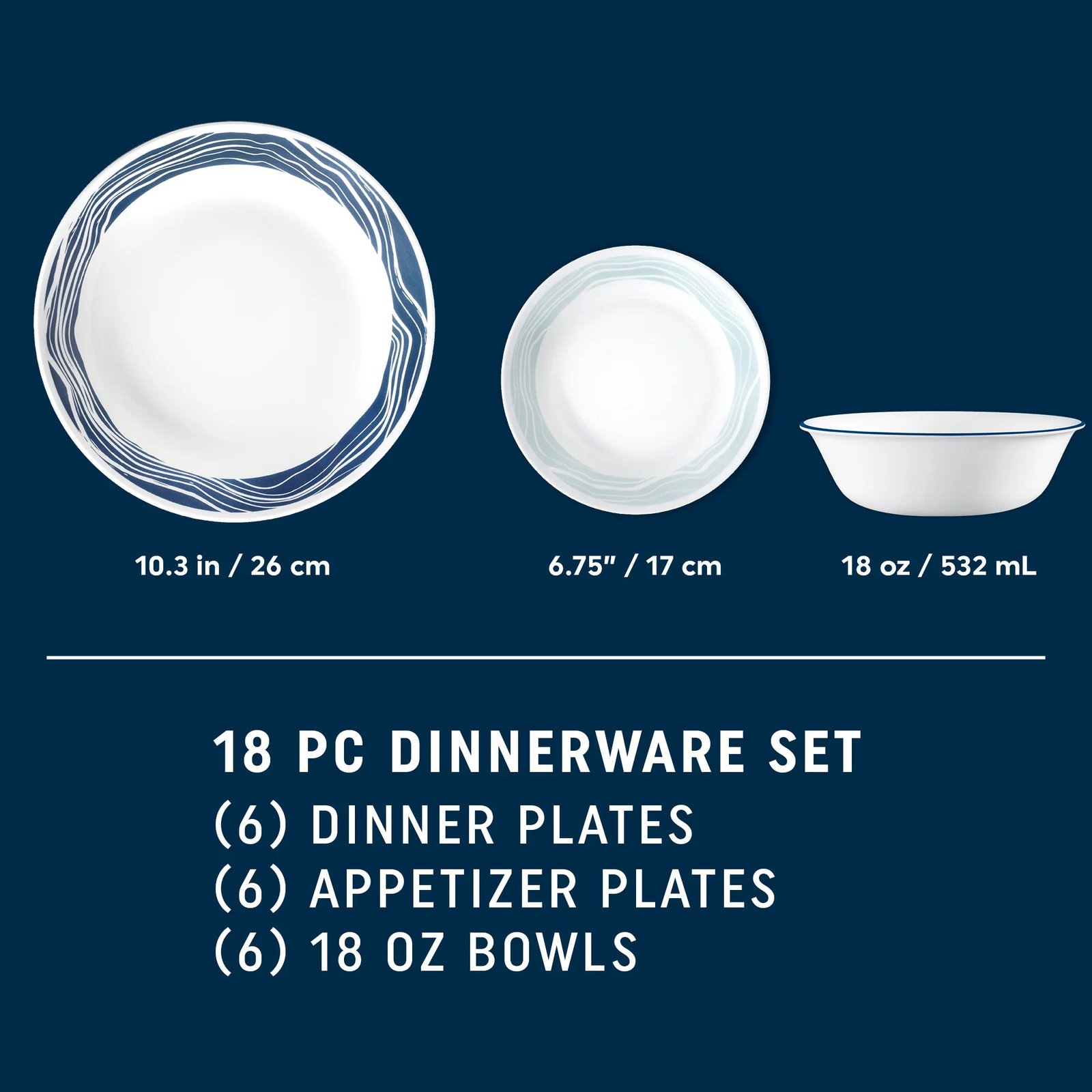 Corelle® Acadia 18-piece Dinnerware Set, Service for 6 - Image 4