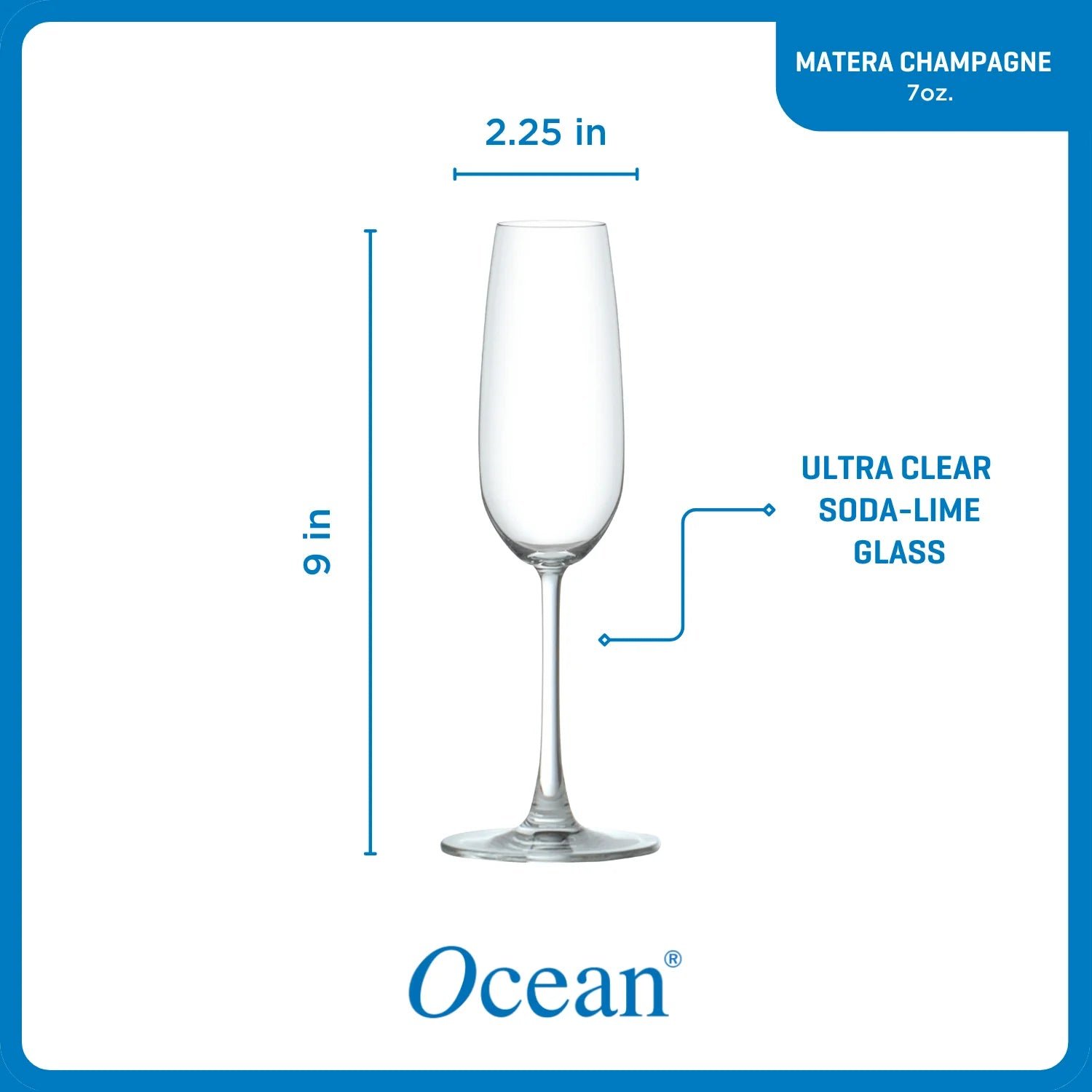 Ocean Glass Matera Champagne Flutes (4-Pieces), 7-ounce, dishwasher safe - Image 6