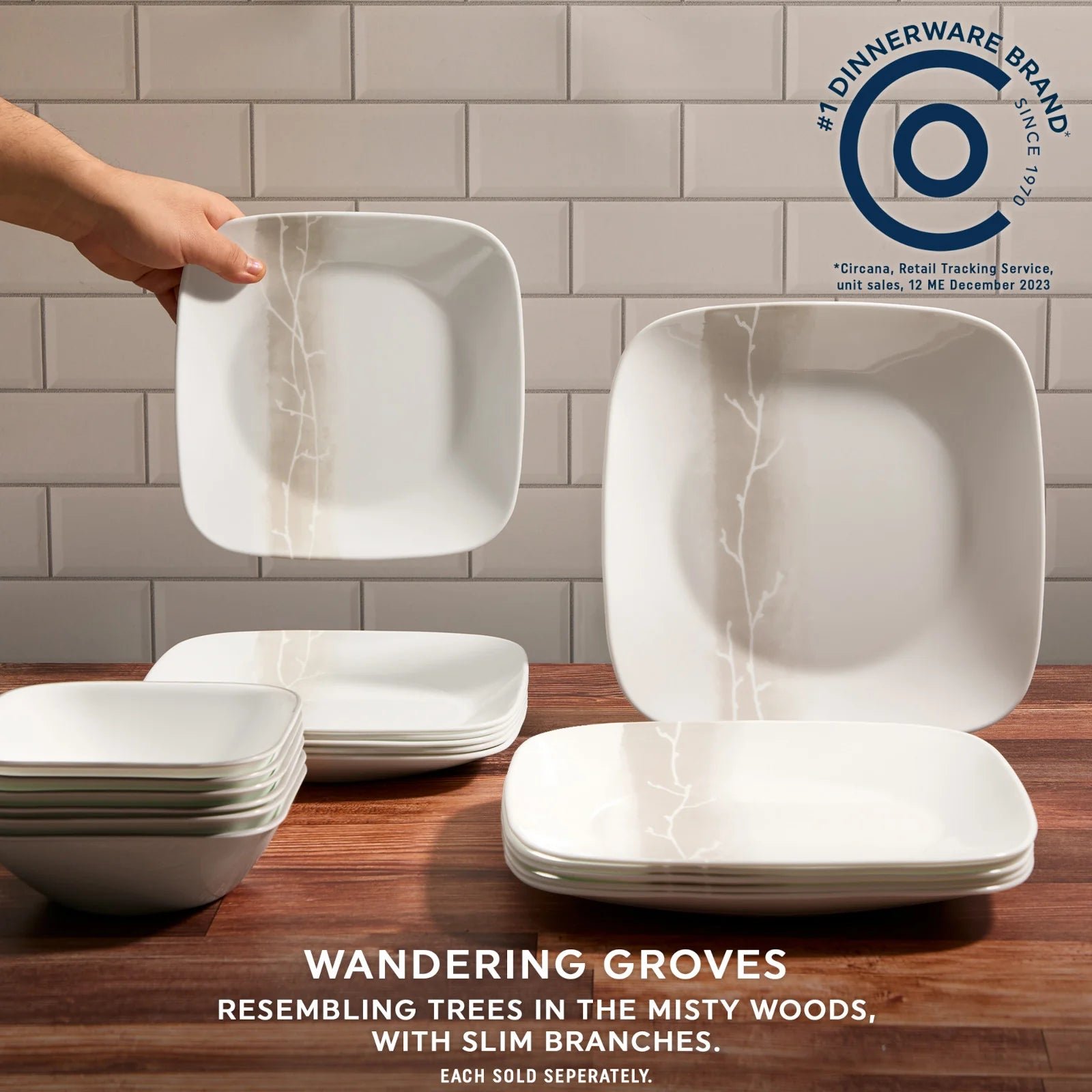 Corelle® Square Wandering Grove 22-ounce Cereal Bowl - Image 5