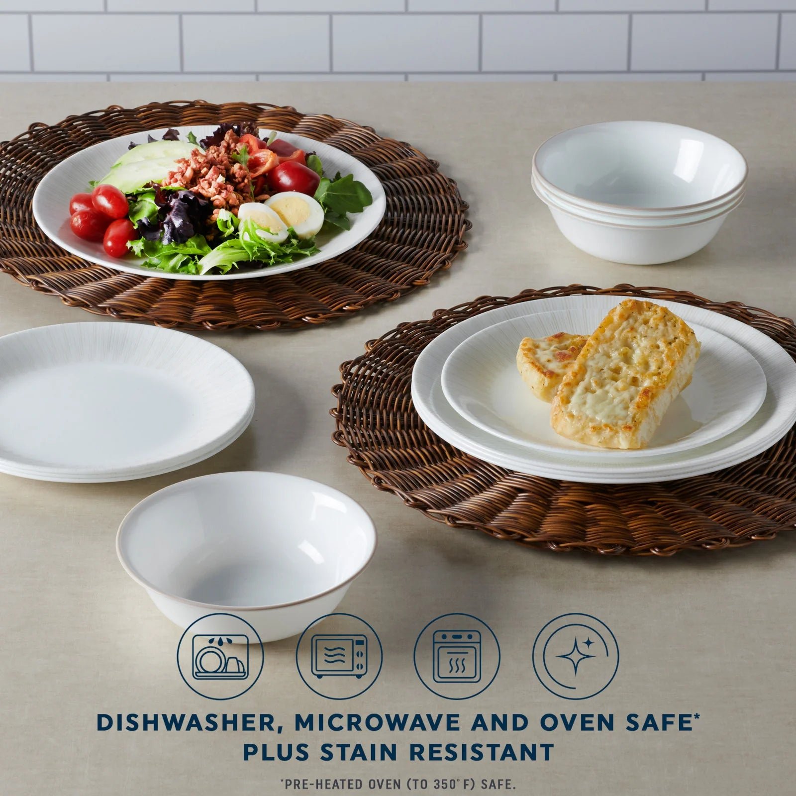 Corelle® Hushed Lines 12-piece Dinnerware Set, Service for 4 - Image 4