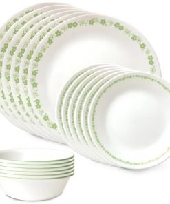 Corelle® Spring Blossom Green 18-piece Dinnerware Set, Service for 6