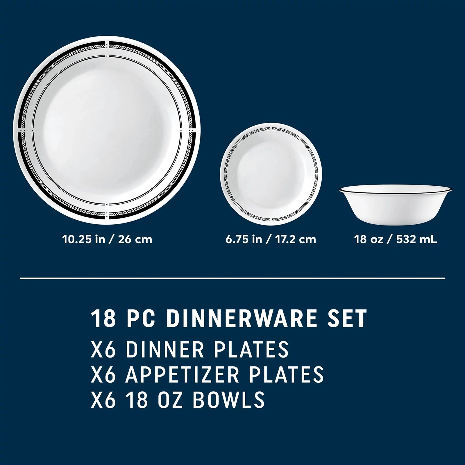 Corelle® Brasserie 18-piece Dinnerware Set, Service for 6 - Image 2