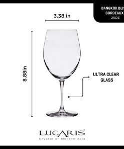 Alternative view of Lucaris Bangkok Bliss Bordeaux Glasses (4-Pieces), 25-ounce, Dishwasher Safe, Lead-free Crystalline