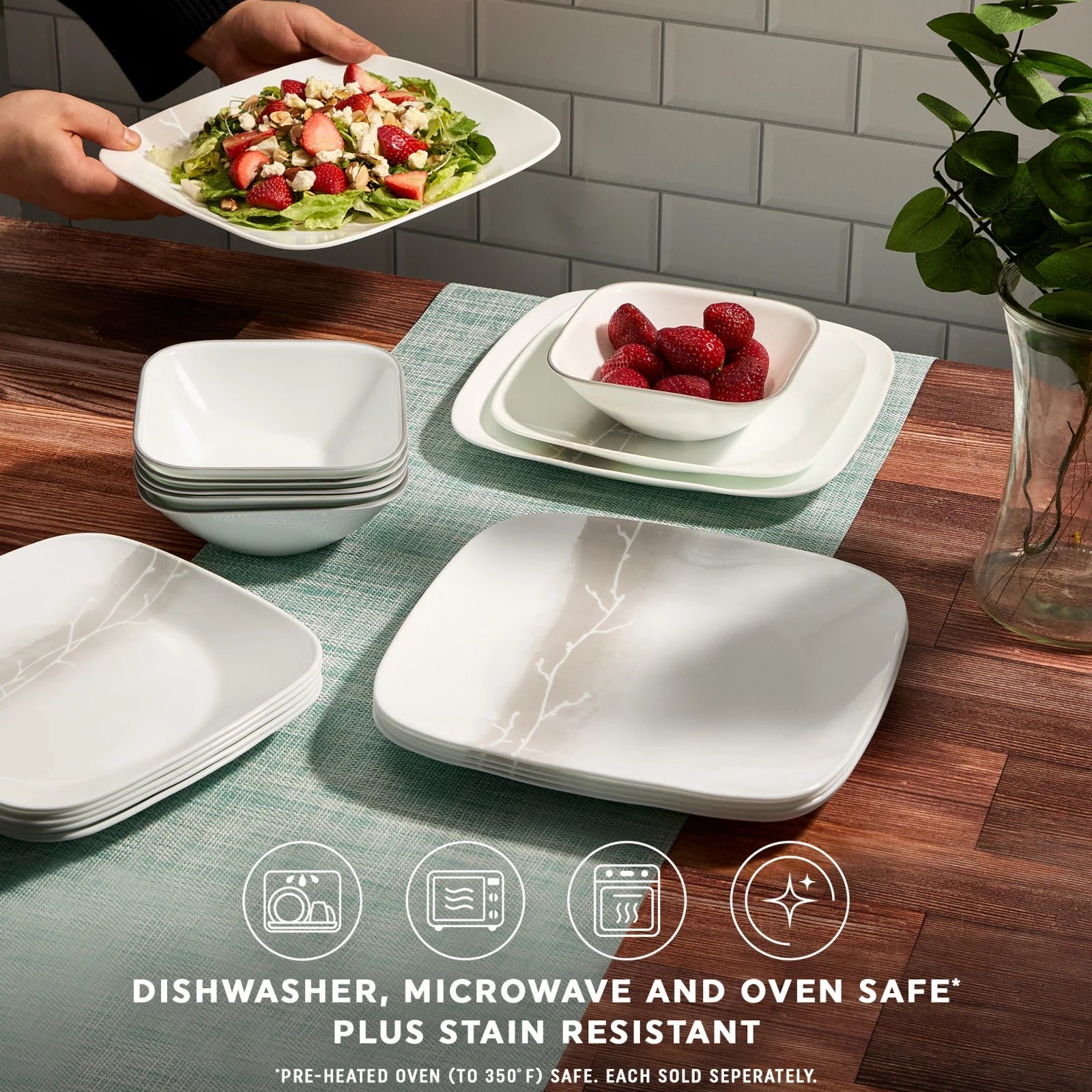 Corelle® Square Wandering Grove 10.5 Dinner Plate - Image 4