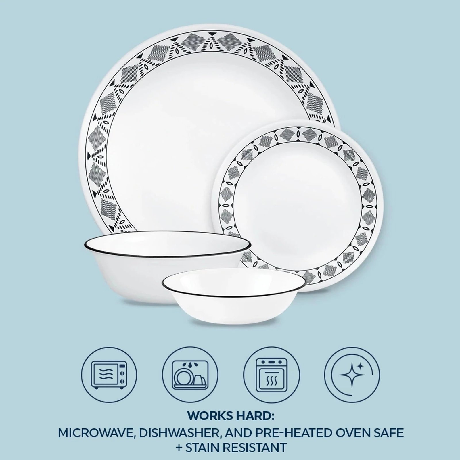 Corelle® Cusco 16-piece Mugless Dinnerware Set, Service for 4 - Image 6