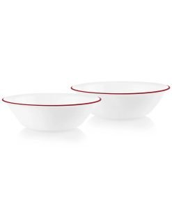 Corelle® Radiant Red Banded 1-quart Serving Bowls, 2-pack