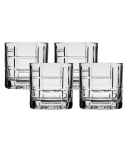 Ocean Glass Traze FTR Rocks Glasses (4-Pieces), 12-ounce, Dishwasher Safe