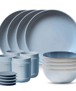 Corelle® Stoneware 16-piece Dinnerware Set, Service for 4, Nordic Blue