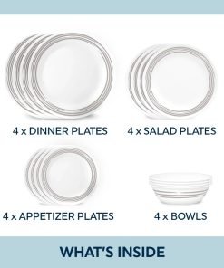 Alternative view of Corelle® Brushed Silver 16-piece Dinnerware Set, Service for 4