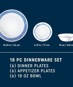 Alternative view of Corelle® Rolling Waves 18-piece Dinnerware Set, Service for 6
