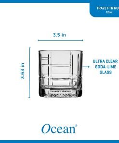 Alternative view of Ocean Glass Traze FTR Rocks Glasses (4-Pieces), 12-ounce, Dishwasher Safe