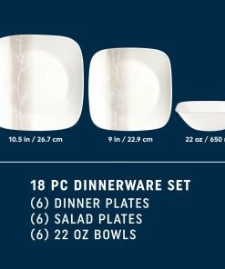 Alternative view of Corelle® Square Wandering Grove 18-piece Dinnerware Set, Service for 6