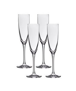 Lucaris Tokyo Temptation Champagne Glasses (4-Pieces), 5-ounce, Dishwasher Safe, Lead-free Crystalline