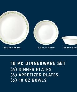 Alternative view of Corelle® Spring Blossom Green 18-piece Dinnerware Set, Service for 6