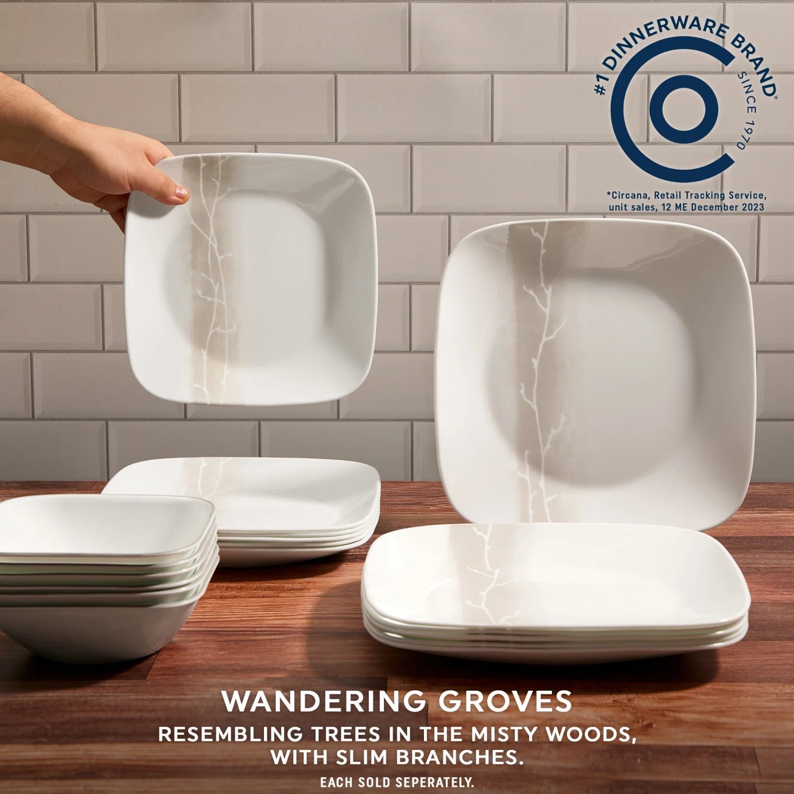 Corelle® Square Wandering Grove 10.5 Dinner Plate - Image 3