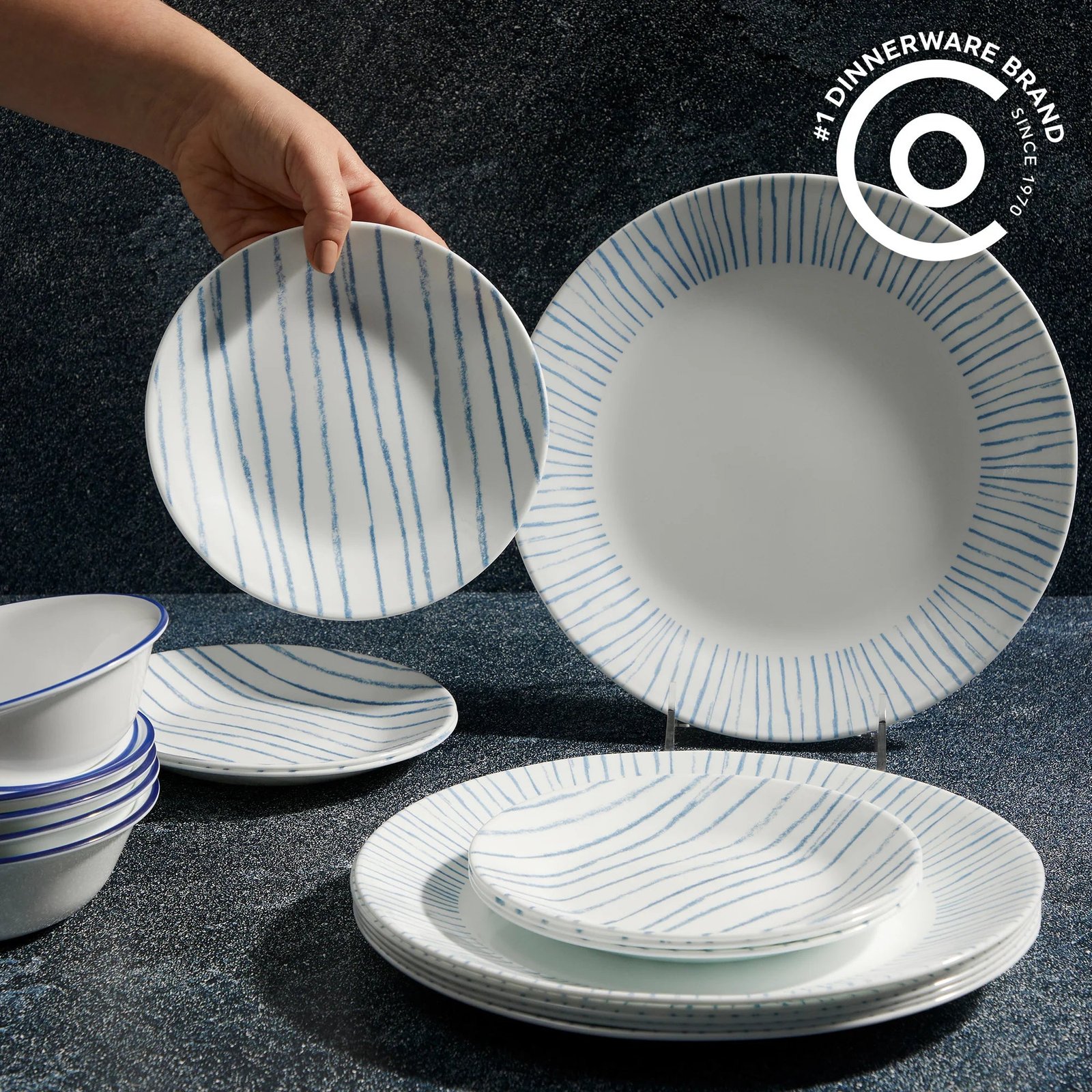 Corelle® Nautical Stripes 18-piece Dinnerware Set, Service for 6 - Image 3