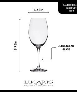 Alternative view of Lucaris Bangkok Bliss Cabernet Glasses (4-Pieces), 16-ounce, Dishwasher Safe, Lead-free Crystalline