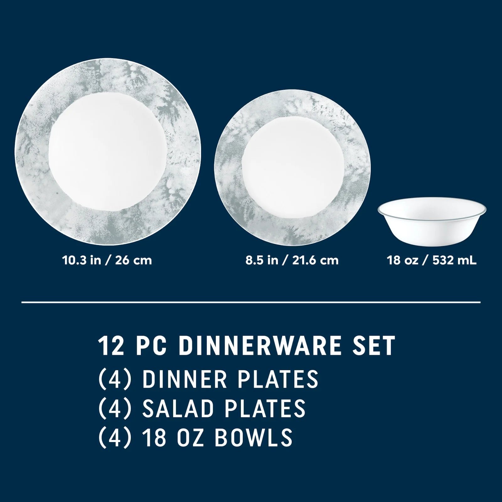 Corelle® Salt Wash 12-piece Dinnerware Set, Service for 4 - Image 2