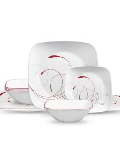 Corelle® Square Splendor 12-piece Dinnerware Set with Appetizer Plates, Service for 4