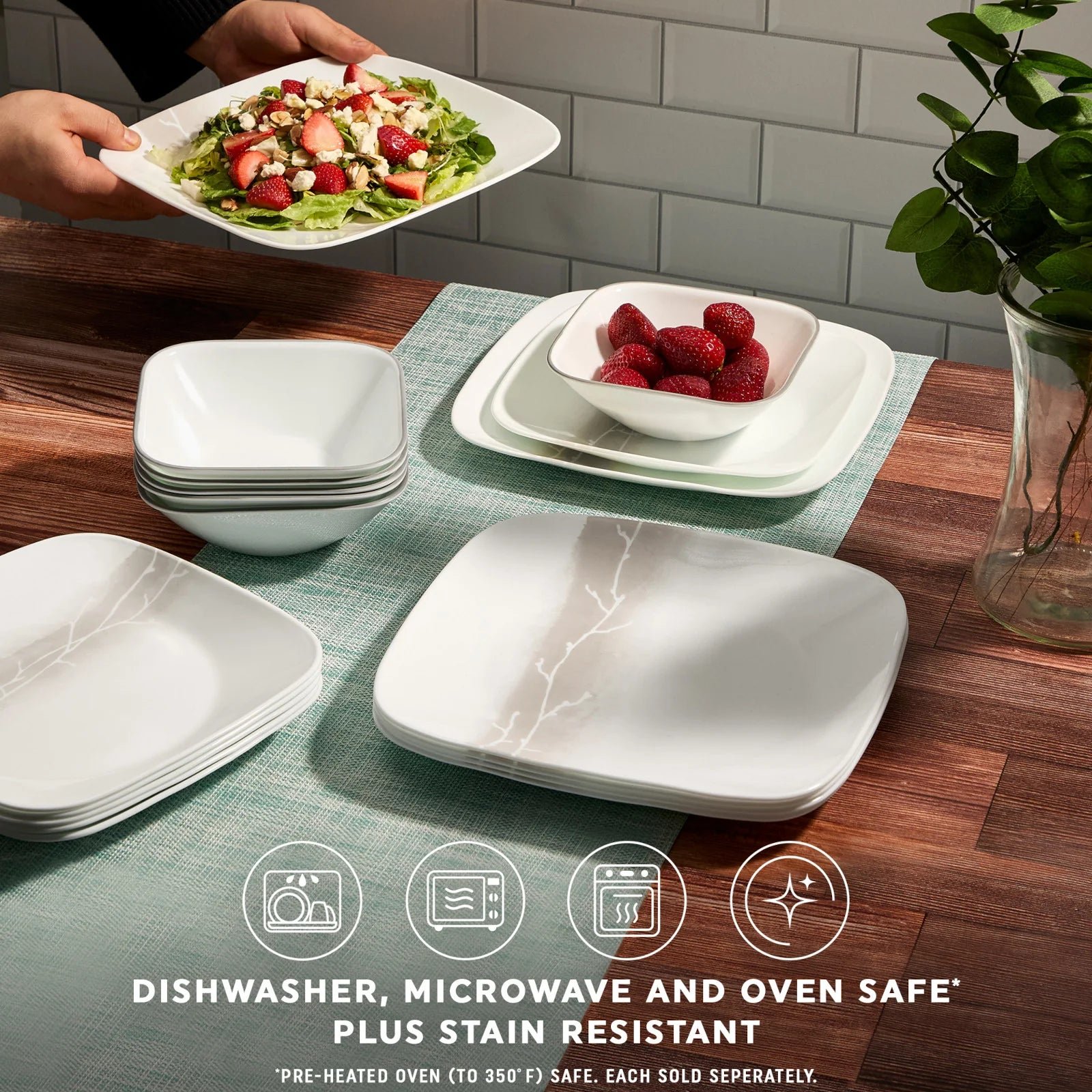 Corelle® Square Wandering Grove 22-ounce Cereal Bowl - Image 6