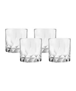 Ocean Glass Cienna Rocks Glasses (4-Pieces), 12-ounce, dishwasher Safe
