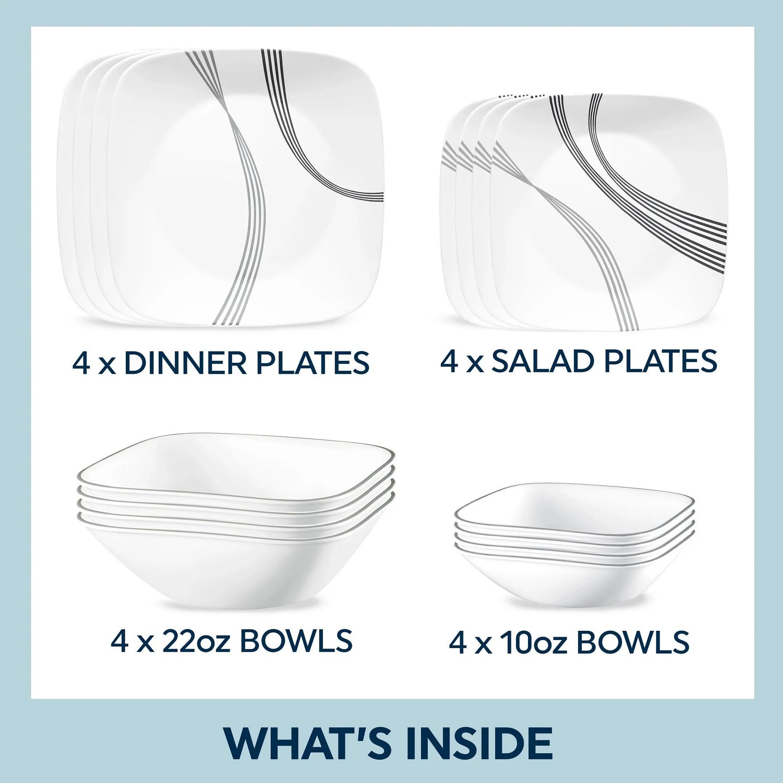 Corelle® Urban Arc 16-piece Dinnerware Set, Service for 4 - Image 2
