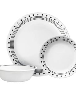 Corelle® City Block 18-piece Mugless Dinnerware Set, Service for 6