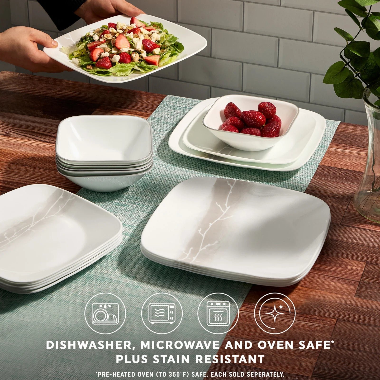 Corelle® Square Wandering Grove 9 Salad Plate - Image 4
