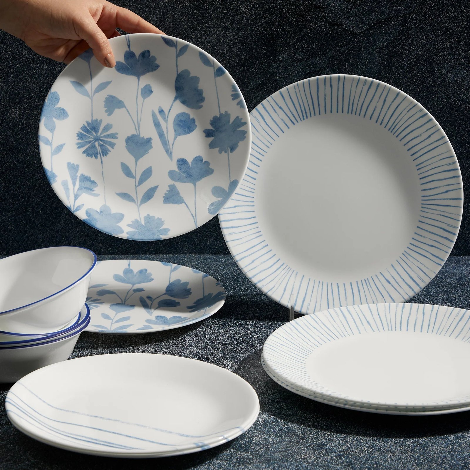 Corelle® Botanical Stripes 12-piece Dinnerware Set, Service for 4 - Image 3