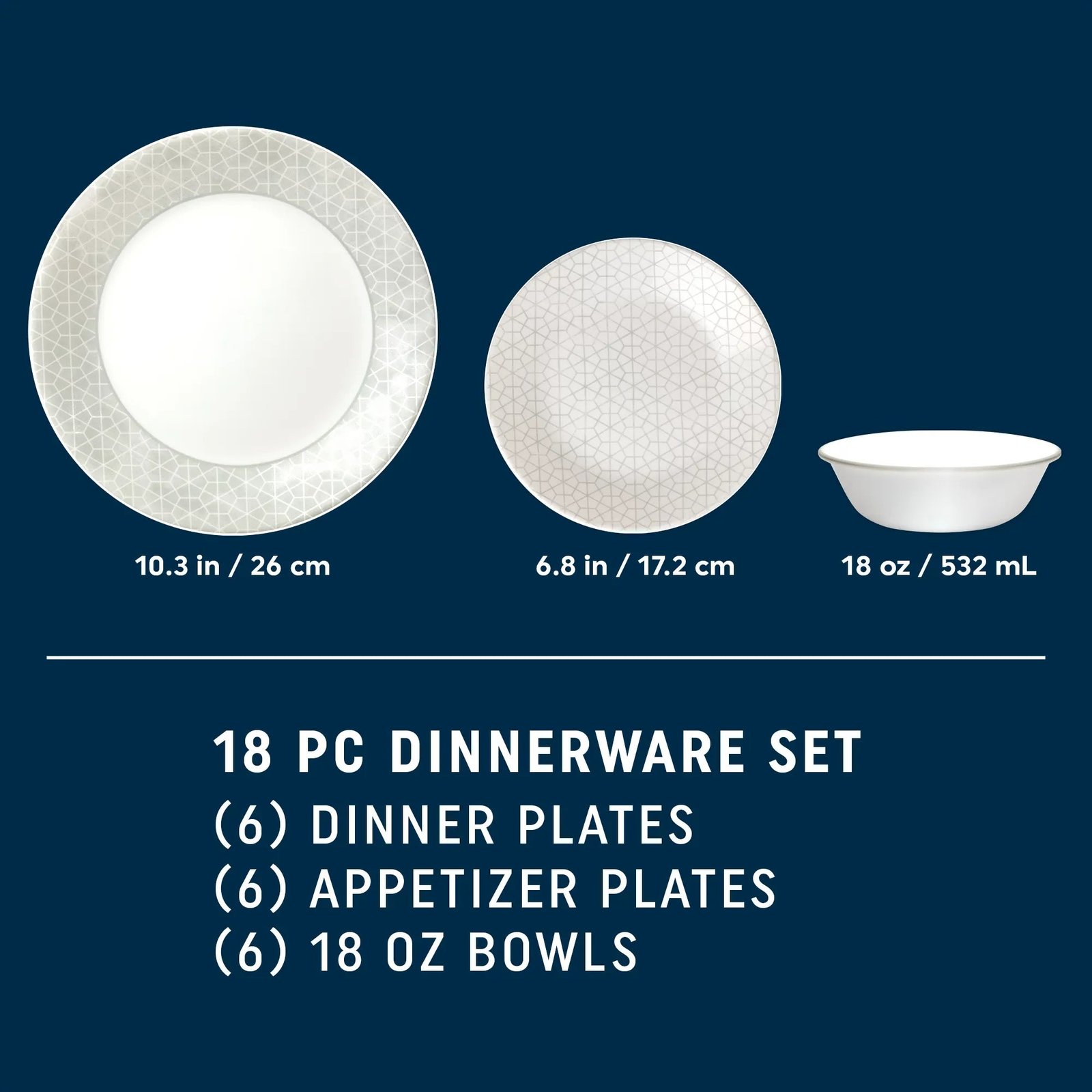 Corelle® Knox 18-piece Dinnerware Set, Service for 6 - Image 3