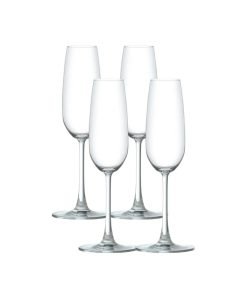 Ocean Glass Matera Champagne Flutes (4-Pieces), 7-ounce, dishwasher safe