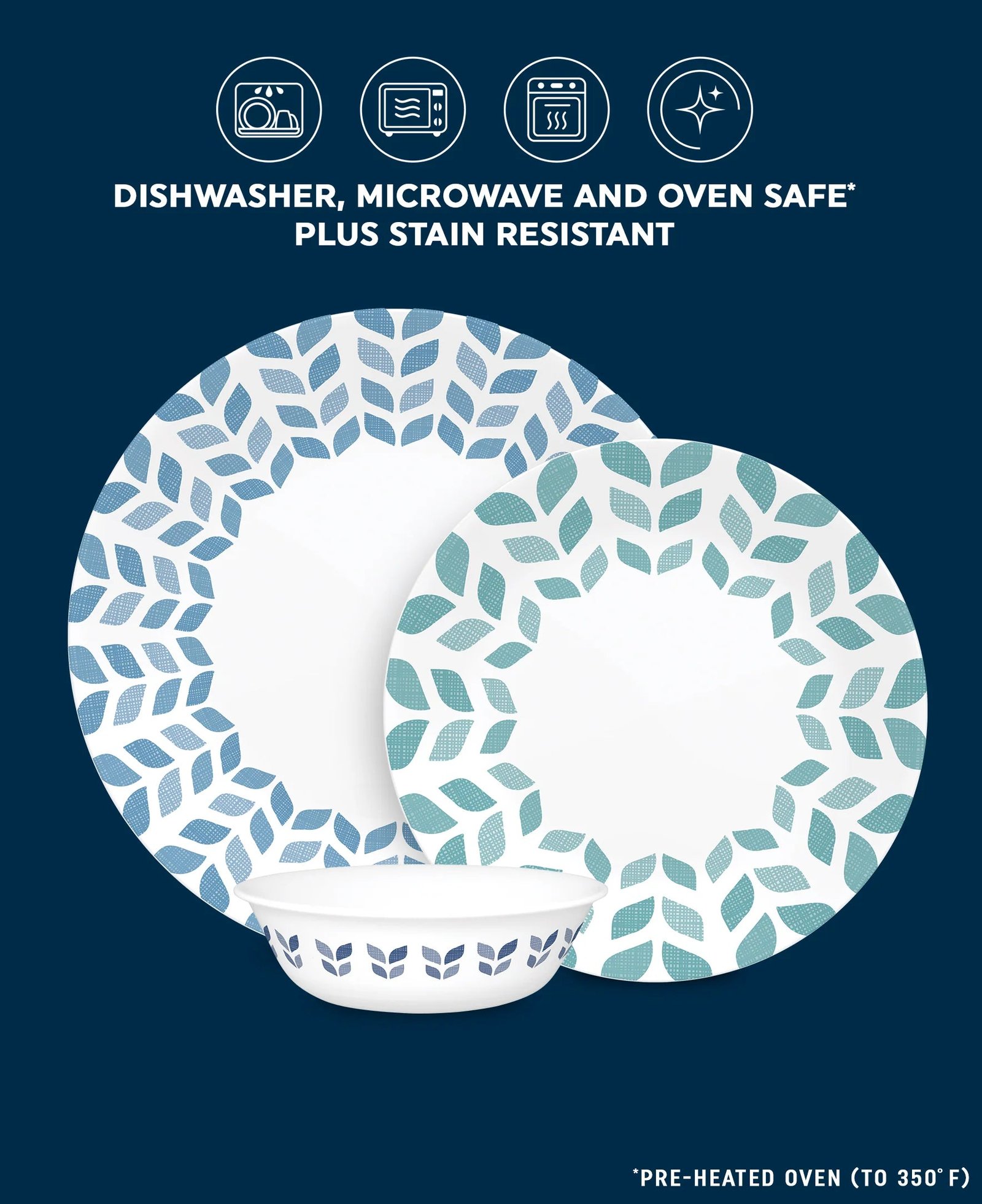 Corelle® Global Collection Northern Pines 12-piece Dinnerware Set, Service for 4 - Image 3