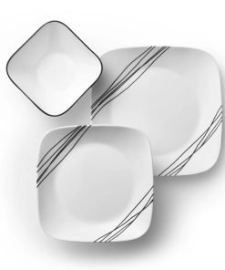 Corelle® Square Simple Sketch 18-piece Dinnerware Set, Service for 6