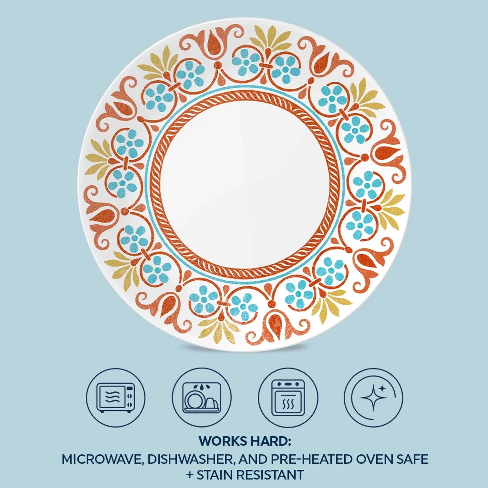 Corelle® Global Collection Terracotta Dreams 10.25” Dinner Plates, 6-pack - Image 4