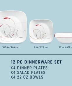 Alternative view of Corelle® Square Splendor 12-piece Dinnerware Set, Service for 4