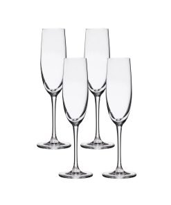 Lucaris Bangkok Bliss Champagne Flute Glasses (4-Pieces), 6-ounce, Dishwasher Safe, Lead-free Crystalline