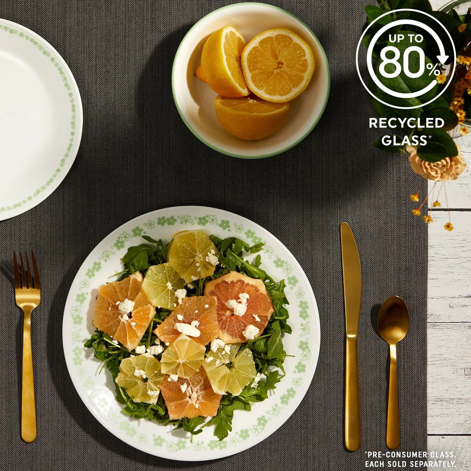 Corelle® Spring Blossom Green 8.5 Salad Plate - Image 5