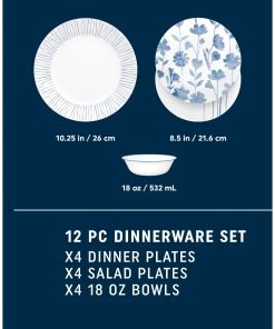 Alternative view of Corelle® Botanical Stripes 12-piece Dinnerware Set, Service for 4
