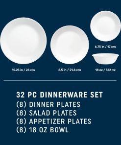 Alternative view of Corelle® Shimmering White 32-piece Dinnerware Set, Service for 8